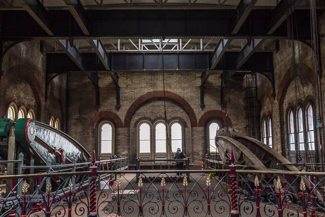 Interior of Crossness Pumping Station Engine Room (2013) Copyright Christine Matthews and licensed for reuse under the Creative Commons Licence (CC-BY-SA 2.0)